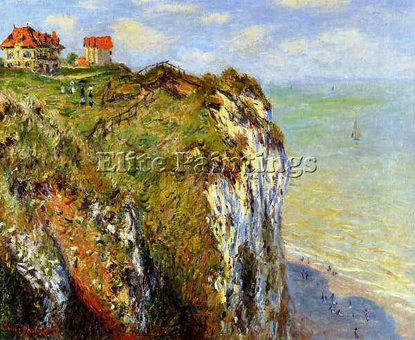CLAUDE MONET STEEP CLIFFS AT DIEPPE ARTIST PAINTING REPRODUCTION HANDMADE OIL