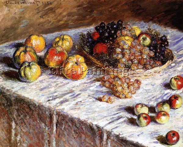 CLAUDE MONET STILL LIFE APPLES AND GRAPES ARTIST PAINTING REPRODUCTION HANDMADE