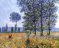 CLAUDE MONET SUNLIGHT EFFECT UNDER THE POPLARS ARTIST PAINTING REPRODUCTION OIL
