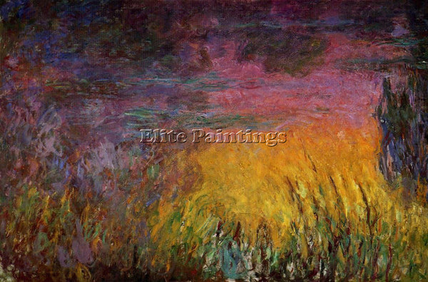 CLAUDE MONET SUNSET LEFT HALF ARTIST PAINTING REPRODUCTION HANDMADE CANVAS REPRO