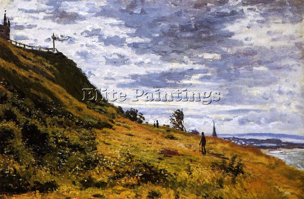 CLAUDE MONET TAKING A WALK ON THE CLIFFS OF SAINTE ADRESSE ARTIST PAINTING REPRO