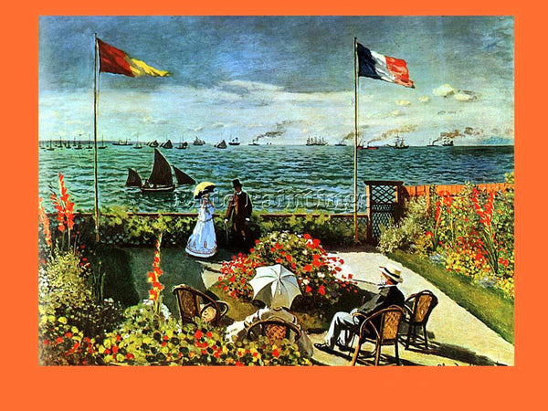 CLAUDE MONET TERRACE AT ST ADRESSE 1024 ARTIST PAINTING REPRODUCTION HANDMADE