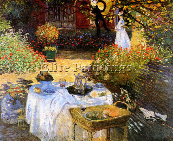 CLAUDE MONET THE AFTERNOON MEAL ARTIST PAINTING REPRODUCTION HANDMADE OIL CANVAS