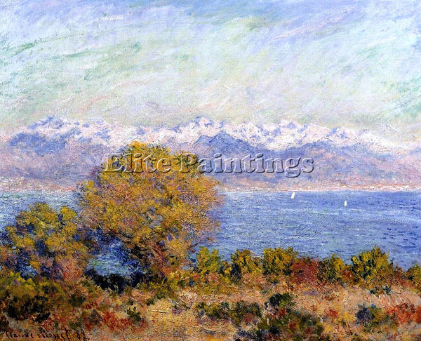 CLAUDE MONET THE ALPS SEEN FROM CAP D ANTIBES ARTIST PAINTING REPRODUCTION OIL