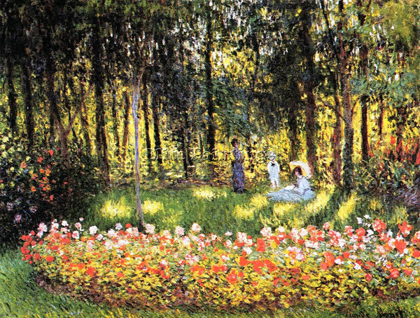 CLAUDE MONET THE ARTIST S FAMILY IN THE GARDEN ARTIST PAINTING REPRODUCTION OIL