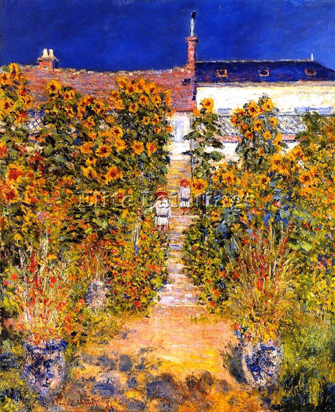 CLAUDE MONET THE ARTIST S GARDEN AT VETHEUIL ARTIST PAINTING HANDMADE OIL CANVAS