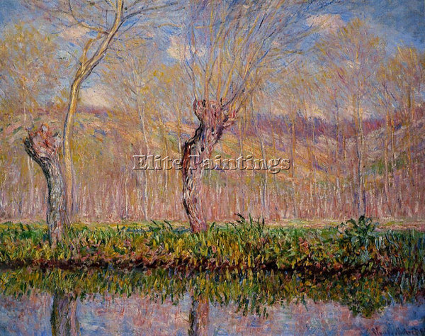 CLAUDE MONET THE BANKS OF THE RIVER EPTE IN SPRING ARTIST PAINTING REPRODUCTION