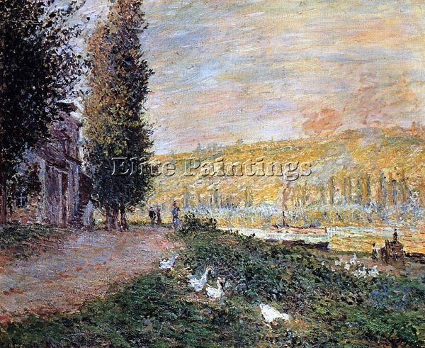 CLAUDE MONET THE BANKS OF THE SEINE LAVACOUR ARTIST PAINTING HANDMADE OIL CANVAS