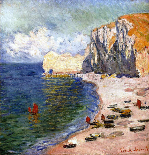 CLAUDE MONET THE BEACH AND THE FALAISE D AMONT ARTIST PAINTING REPRODUCTION OIL