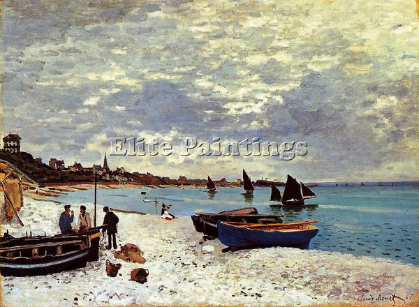 CLAUDE MONET THE BEACH AT SAINTE ADRESSE ARTIST PAINTING REPRODUCTION HANDMADE