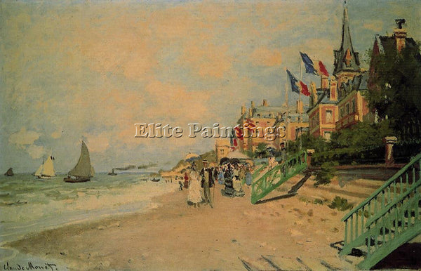 CLAUDE MONET THE BEACH AT TROUVILLE 1 ARTIST PAINTING REPRODUCTION HANDMADE OIL