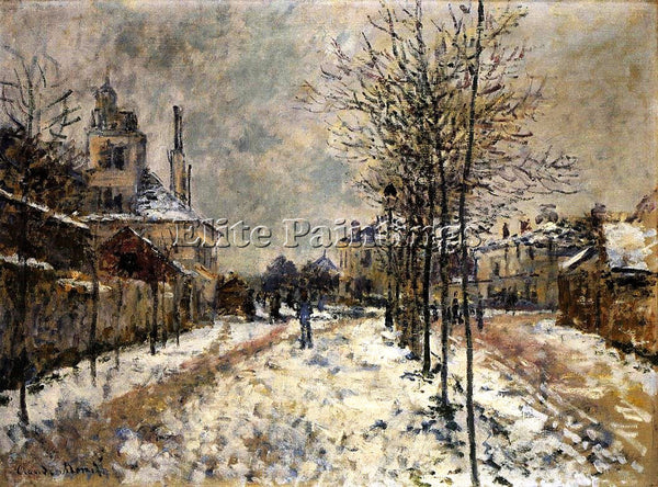 CLAUDE MONET THE BOULEVARD DE PONTOISE AT ARGENTEUIL SNOW EFFECT ARTIST PAINTING