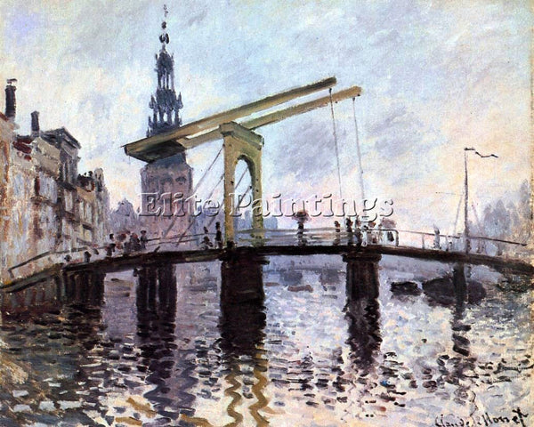 CLAUDE MONET THE BRIDGE AMSTERDAM ARTIST PAINTING REPRODUCTION HANDMADE OIL DECO