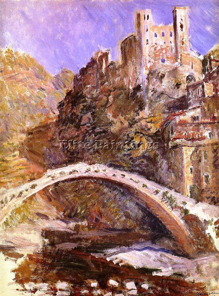 CLAUDE MONET THE CASTLE AT DOLCEACQUA ARTIST PAINTING REPRODUCTION HANDMADE OIL