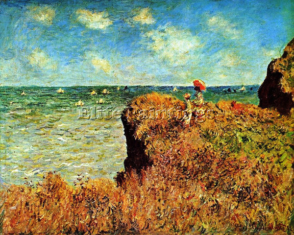CLAUDE MONET THE CLIFF WALK POURVILLE ARTIST PAINTING REPRODUCTION HANDMADE OIL