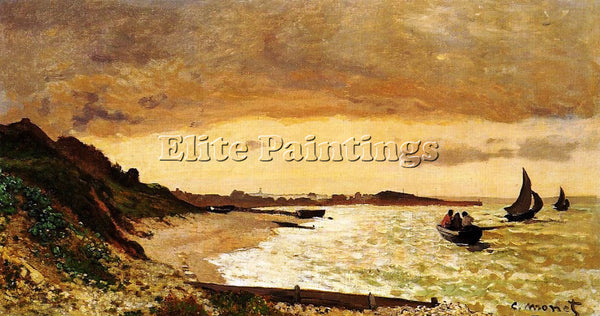CLAUDE MONET THE COAST AT SAINTE ADRESSE ARTIST PAINTING REPRODUCTION HANDMADE