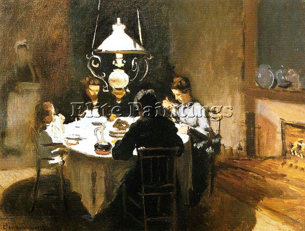 CLAUDE MONET THE DINNER ARTIST PAINTING REPRODUCTION HANDMADE CANVAS REPRO WALL