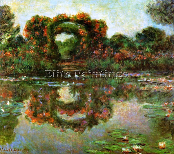 CLAUDE MONET THE FLOWERED ARCHES AT GIVERNY ARTIST PAINTING HANDMADE OIL CANVAS