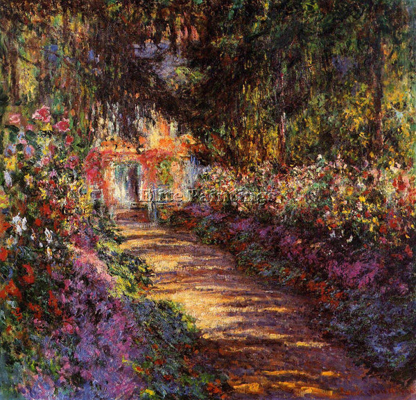 CLAUDE MONET THE FLOWERED GARDEN ARTIST PAINTING REPRODUCTION HANDMADE OIL REPRO