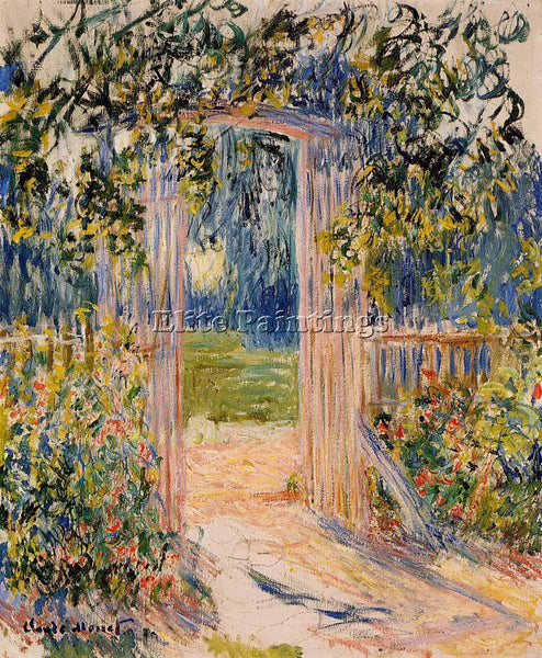 CLAUDE MONET THE GARDEN GATE ARTIST PAINTING REPRODUCTION HANDMADE CANVAS REPRO