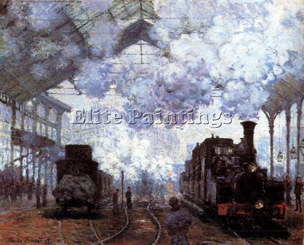 CLAUDE MONET THE GARE SAINT LAZARE PARIS ARRIVAL OF A TRAIN 1877 ARTIST PAINTING
