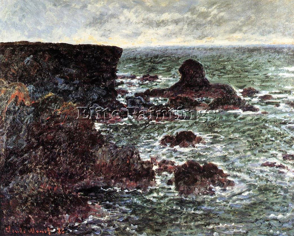 CLAUDE MONET THE LION ROCK BELLE ILE ARTIST PAINTING REPRODUCTION HANDMADE OIL