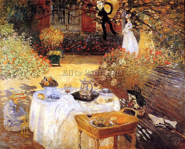 CLAUDE MONET THE LUNCHEON ARTIST PAINTING REPRODUCTION HANDMADE OIL CANVAS REPRO