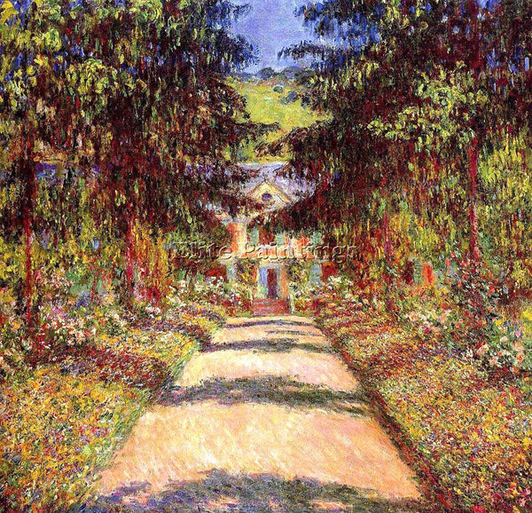 CLAUDE MONET THE MAIN PATH AT GIVERNY ARTIST PAINTING REPRODUCTION HANDMADE OIL