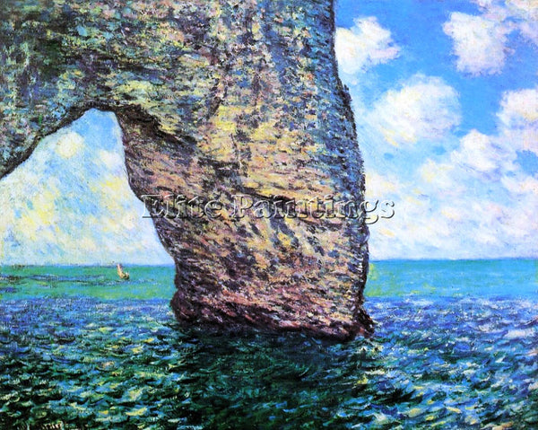 CLAUDE MONET THE MANNEPORT AT HIGH TIDE ARTIST PAINTING REPRODUCTION HANDMADE