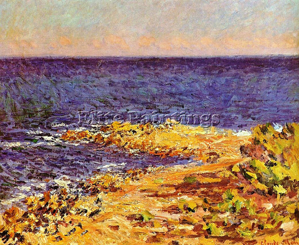 CLAUDE MONET THE MEDITARRANEAN AT ANTIBES 1 ARTIST PAINTING HANDMADE OIL CANVAS