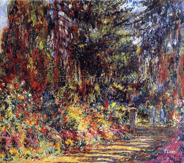 CLAUDE MONET THE PATH AT GIVERNY ARTIST PAINTING REPRODUCTION HANDMADE OIL REPRO