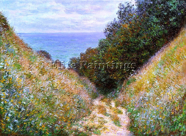 CLAUDE MONET THE PATH AT LA CAVEE POURVILLE ARTIST PAINTING HANDMADE OIL CANVAS