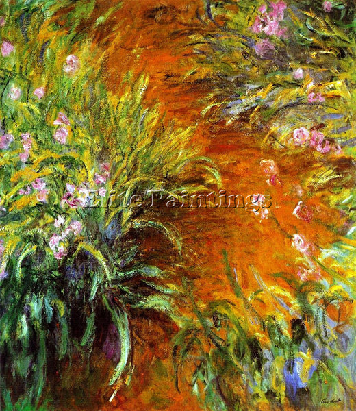 CLAUDE MONET THE PATH THROUGH THE IRISES ARTIST PAINTING REPRODUCTION HANDMADE