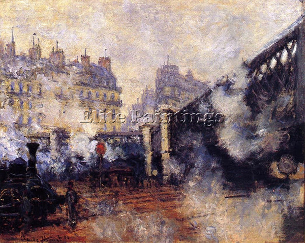 CLAUDE MONET THE PONT DE L EUROPE SAINT LAZARE STATION ARTIST PAINTING HANDMADE