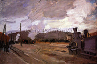 CLAUDE MONET THE RAILROAD STATION AT ARGENTEUIL ARTIST PAINTING REPRODUCTION OIL