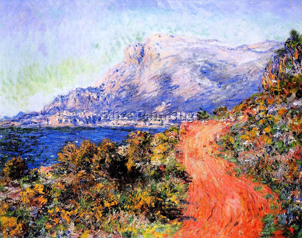 CLAUDE MONET THE RED ROAD NEAR MENTON ARTIST PAINTING REPRODUCTION HANDMADE OIL