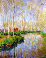 CLAUDE MONET THE RIVER EPTE ARTIST PAINTING REPRODUCTION HANDMADE OIL CANVAS ART
