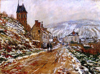 CLAUDE MONET THE ROAD IN VETHEUIL IN WINTER ARTIST PAINTING HANDMADE OIL CANVAS