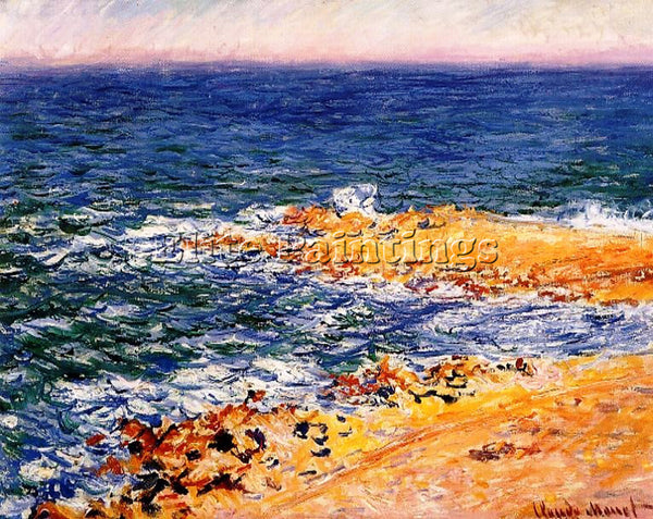 CLAUDE MONET THE SEA IN ANTIBES ARTIST PAINTING REPRODUCTION HANDMADE OIL CANVAS