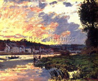 CLAUDE MONET THE SEINE AT BOUGEVAL EVENING ARTIST PAINTING REPRODUCTION HANDMADE
