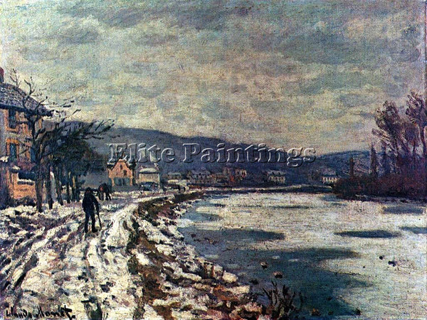 CLAUDE MONET THE SEINE AT BOUGIVAL ARTIST PAINTING REPRODUCTION HANDMADE OIL ART