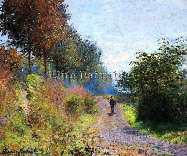 CLAUDE MONET THE SHELTERED PATH ARTIST PAINTING REPRODUCTION HANDMADE OIL CANVAS
