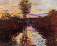 CLAUDE MONET THE SMALL ARM OF THE SEINE AT MOSSEAUX EVENING ARTIST PAINTING OIL