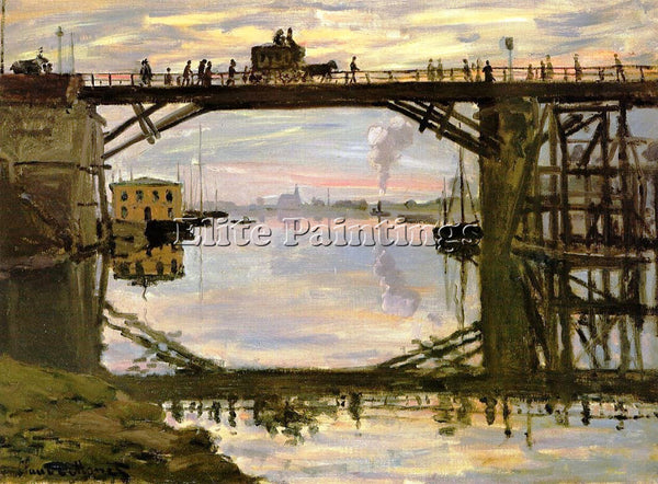 CLAUDE MONET THE WOODEN BRIDGE ARTIST PAINTING REPRODUCTION HANDMADE OIL CANVAS