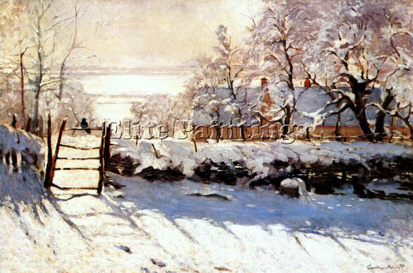 CLAUDE MONET THE MAGPIE 1869 ARTIST PAINTING REPRODUCTION HANDMADE CANVAS REPRO