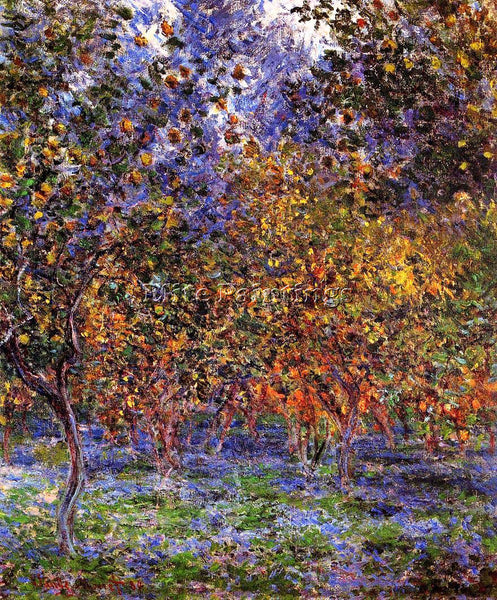 CLAUDE MONET UNDER THE LEMON TREES ARTIST PAINTING REPRODUCTION HANDMADE OIL ART