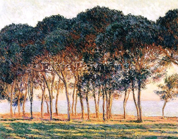 CLAUDE MONET UNDER THE PINE TREES AT THE END OF THE DAY ARTIST PAINTING HANDMADE