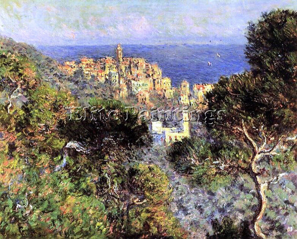 CLAUDE MONET VIEW OF BORDIGHERA ARTIST PAINTING REPRODUCTION HANDMADE OIL CANVAS
