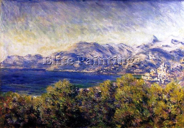 CLAUDE MONET VIEW OF VENTIMIGLIA ARTIST PAINTING REPRODUCTION HANDMADE OIL REPRO