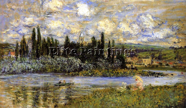 CLAUDE MONET VIEW OF VETHEUIL ARTIST PAINTING REPRODUCTION HANDMADE CANVAS REPRO